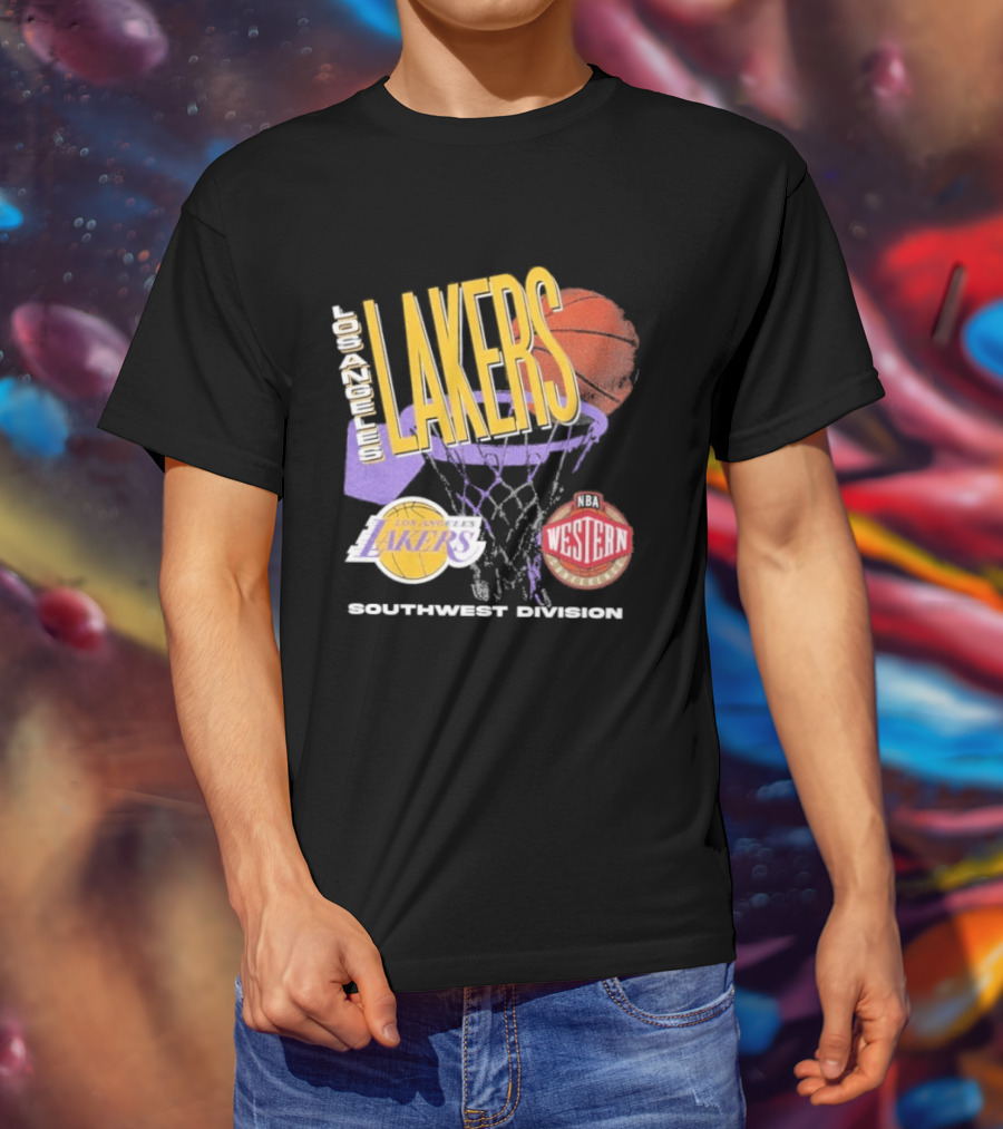 Los Angeles Lakers Southwest Division 90s Basketball Western Conference T-Shirt