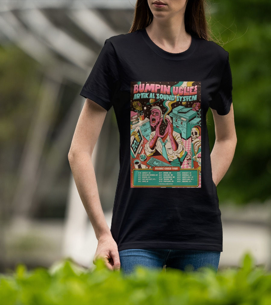 Bumpin Uglies Artikal Sound System Orange Crush Tour 2026 Psychedelic Cosmic Concert T-Shirt