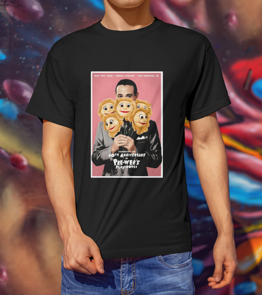 Celebrating The 40th Anniversary Of Pee Wee's Playhouse May 4th 2026 Greek Theatre Los Angeles CA T-Shirt