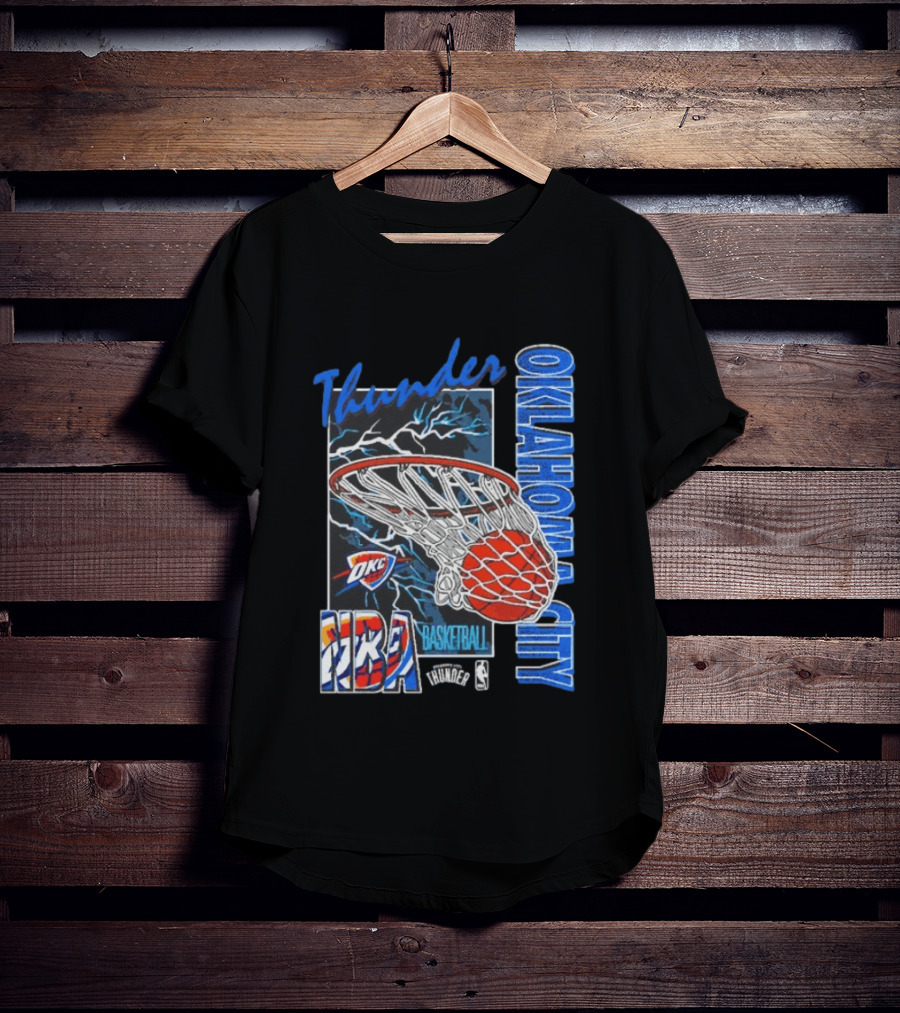 Oklahoma City Thunder NBA Basketball Net Lightning OKC T-Shirt