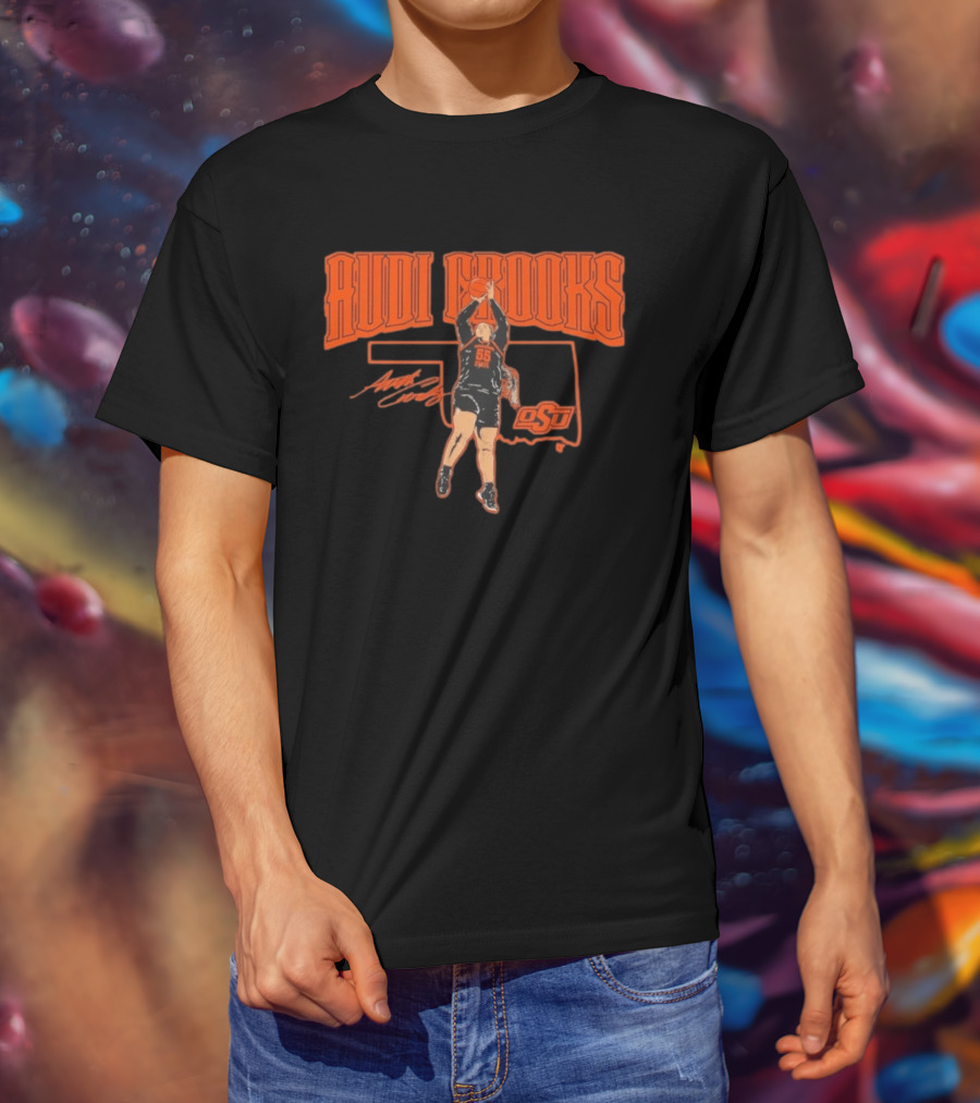 Audi Crooks Oklahoma State Basketball OSU Star Signature T-Shirt