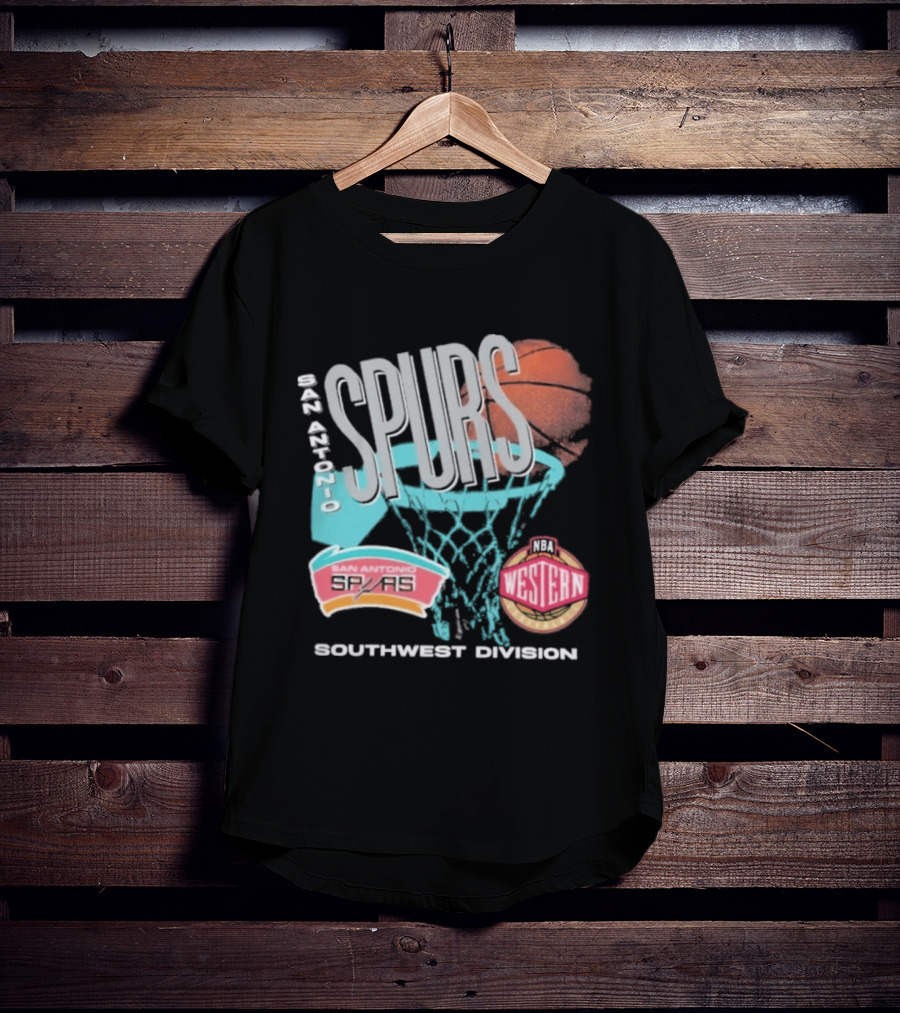 San Antonio Spurs 90s Hardwood Classics Southwest Division Western T-Shirt