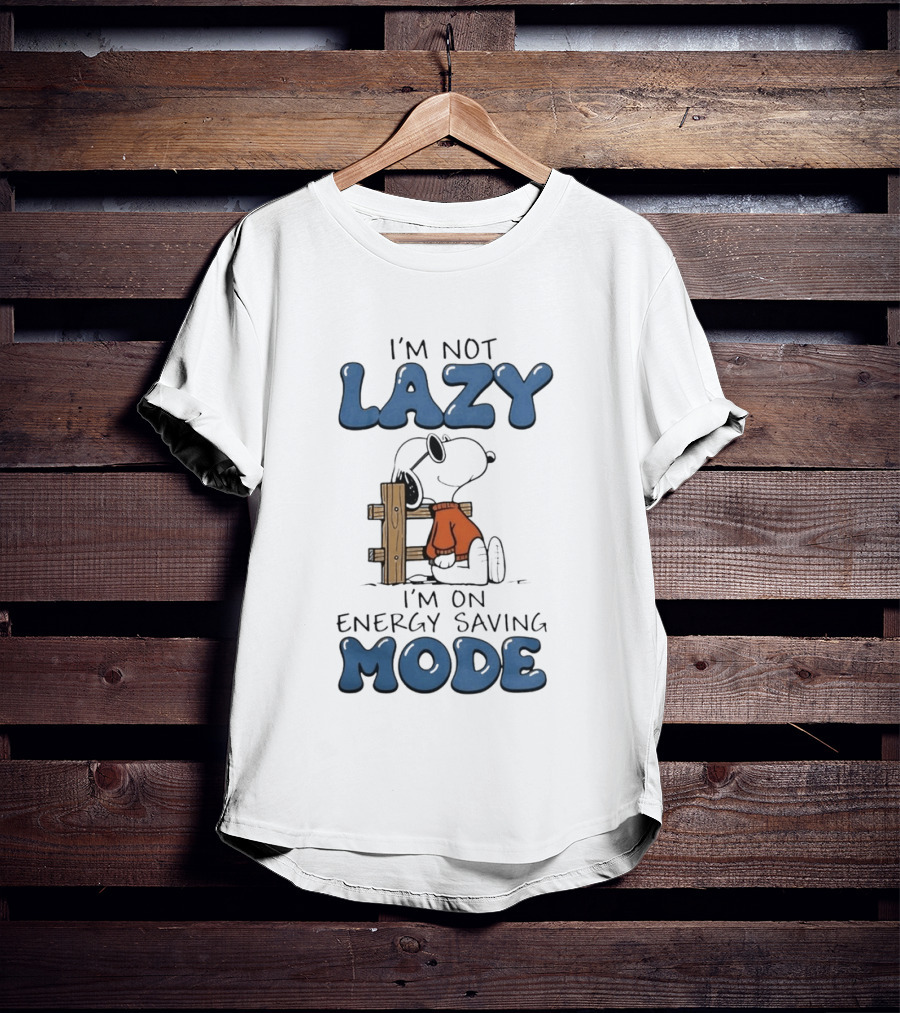 I'm Not Lazy I'm On Energy Saving Mode Snoopy Woodstock T-Shirt