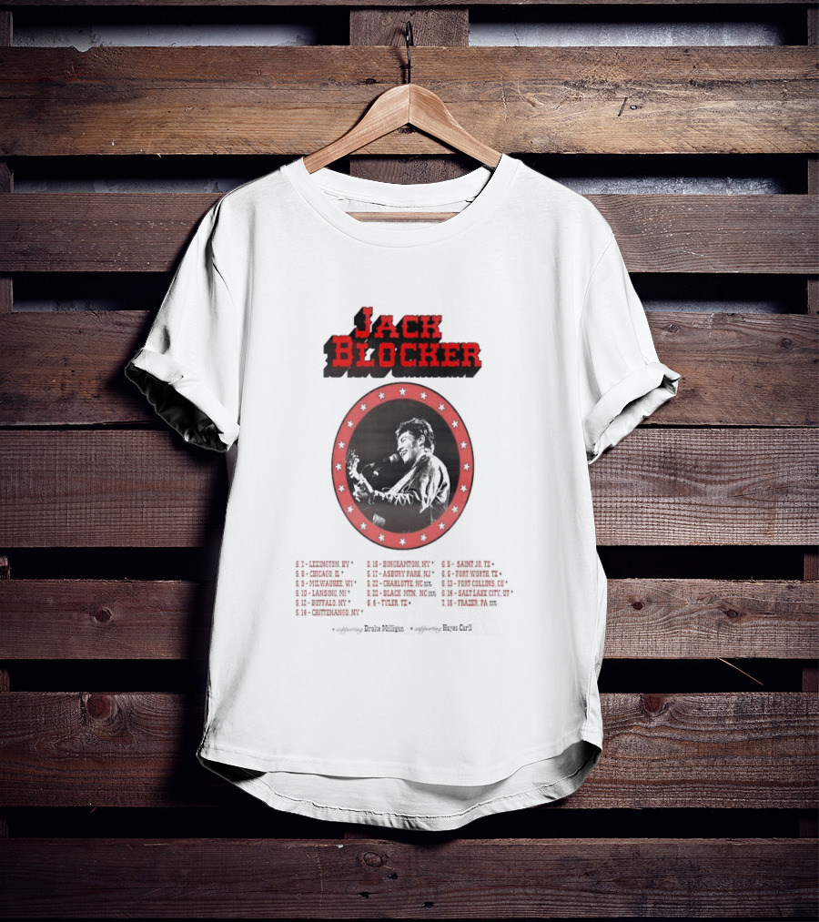 Jack Blocker 2026 Tour Live In Concert Event With Red Stars T-Shirt