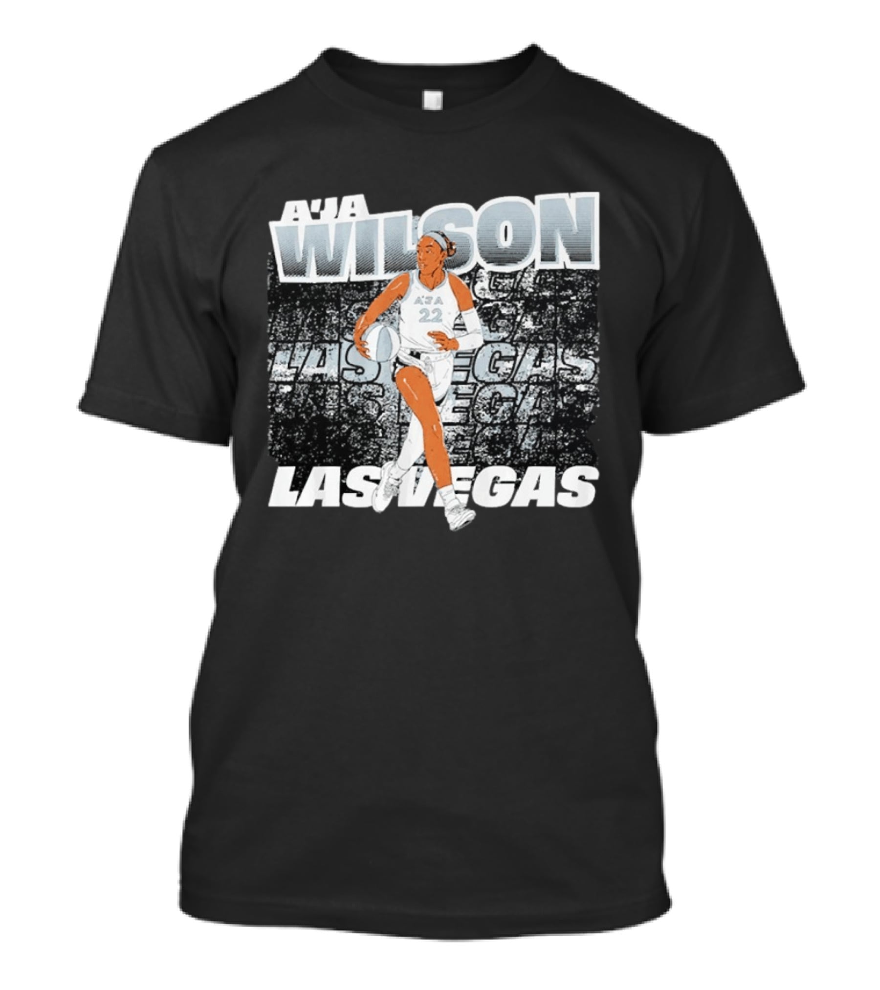 A'ja Wilson 22 Las Vegas Aces Basketball Player Action T-Shirt