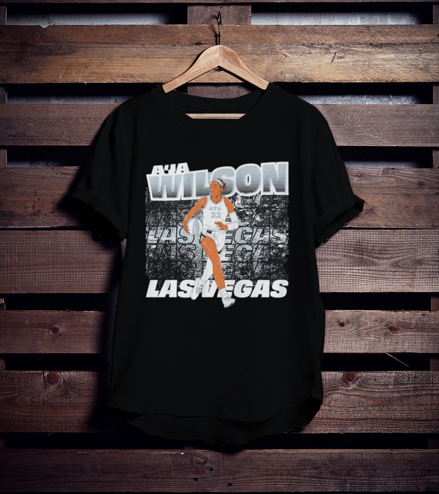 A'ja Wilson 22 Las Vegas Aces Basketball Player Action T-Shirt