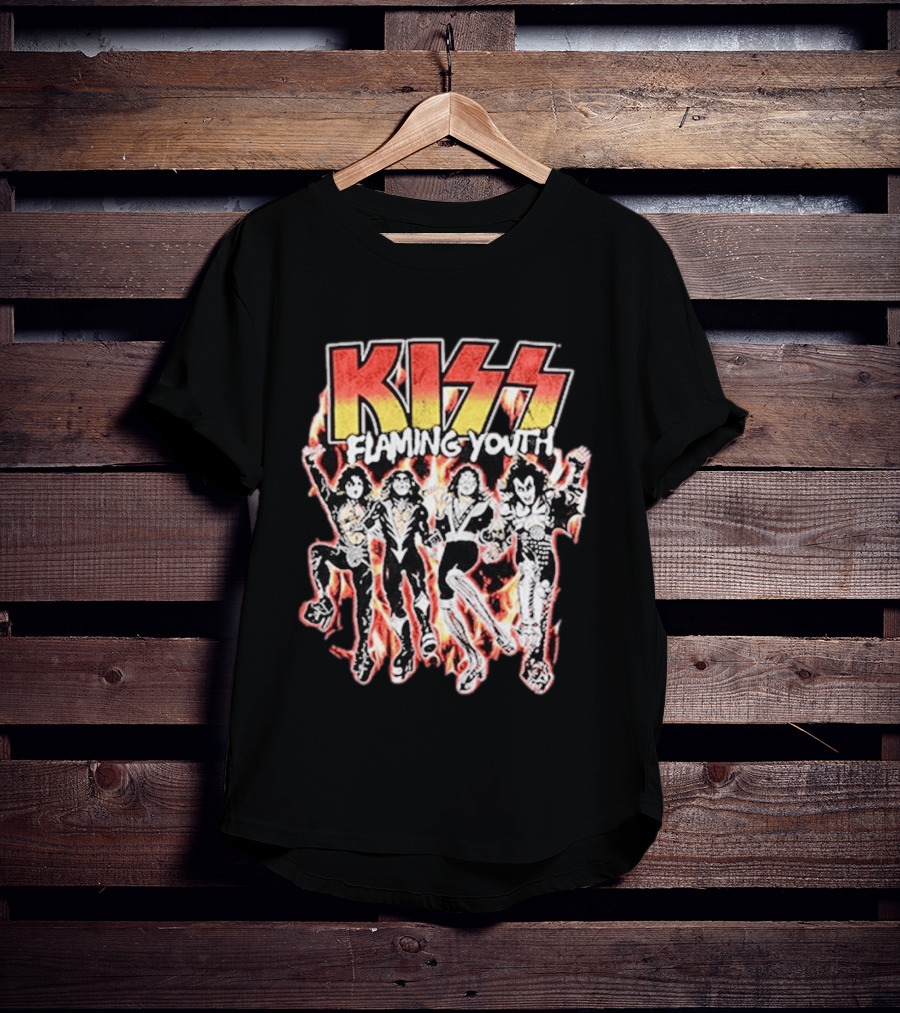 KISS Flaming Youth Band Members T-Shirt