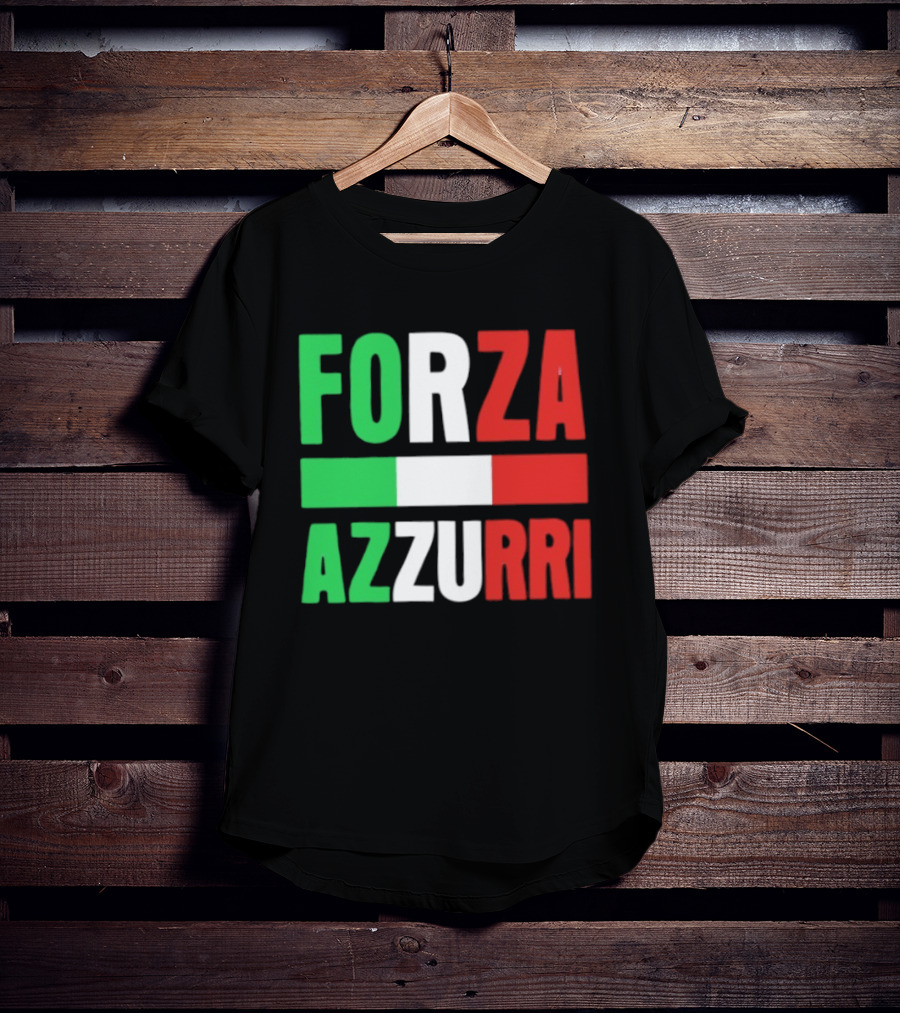 Forza Azzurri Italy Italian Flag Supporters T-Shirt