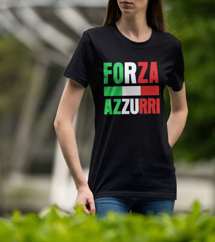 Forza Azzurri Italy Italian Flag Supporters T-Shirt