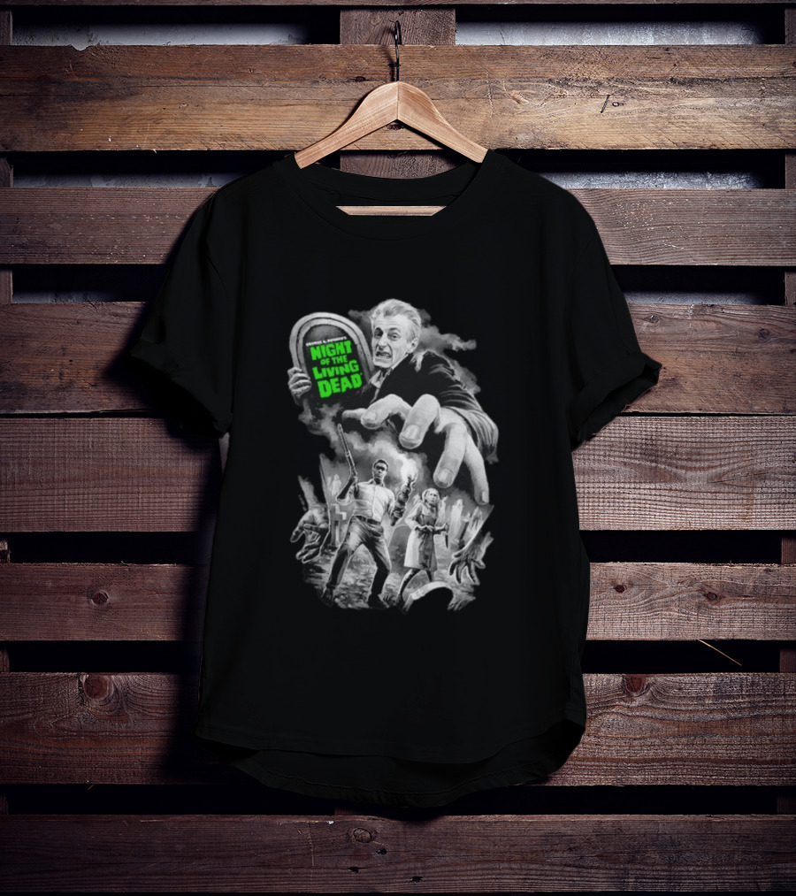 Fright Rags George A. Romero's Night Of The Living Dead Movie Zombies Graveyard Scene T-Shirt