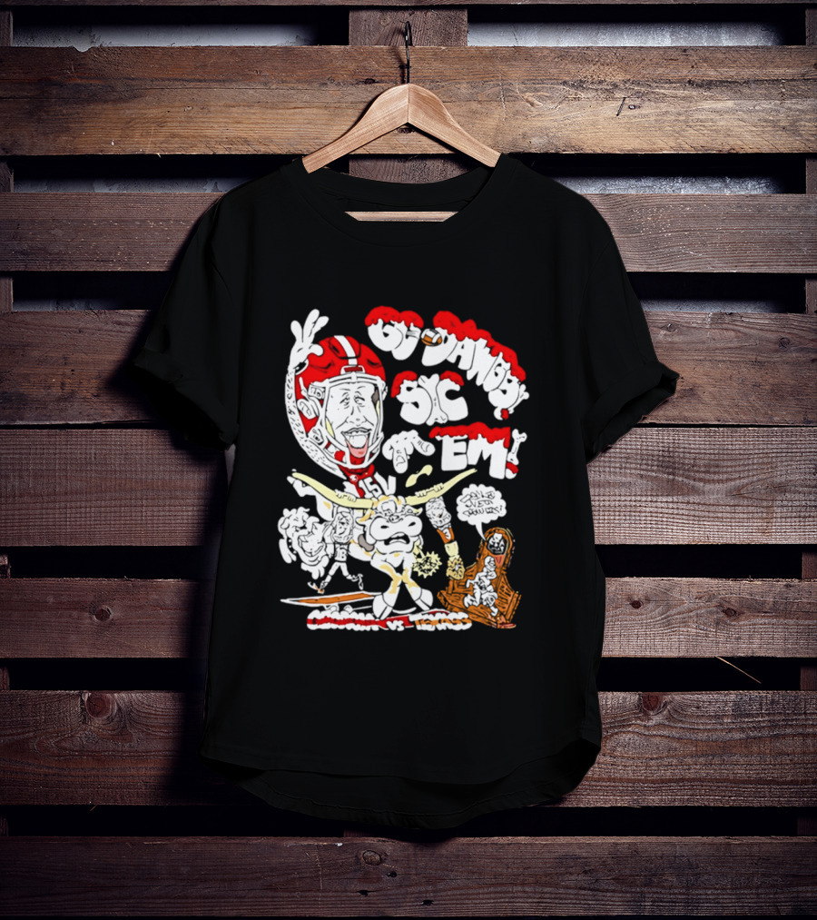 Go Dawgs Sic Em 2025 Georgia Vs Texas Football Rivalry Game T-Shirt
