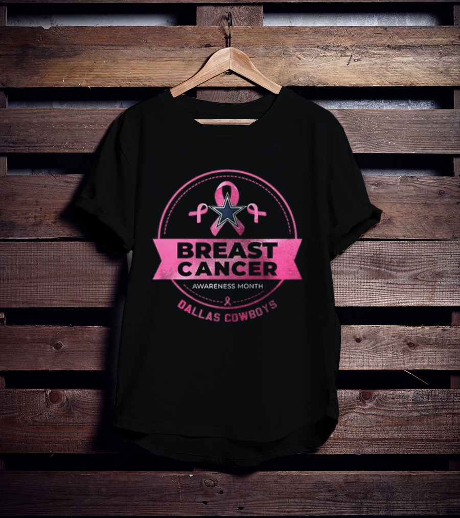 Dallas Cowboys Breast Cancer Awareness Month My God Is Stronger Than Breast Cancer T-Shirt