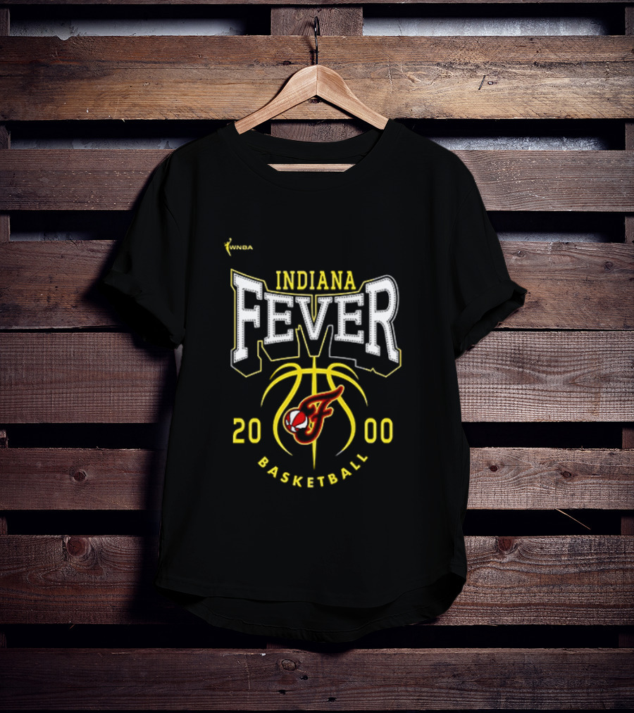 Indiana Fever Basketball 2000 Team Logo Yellow And Red T-Shirt