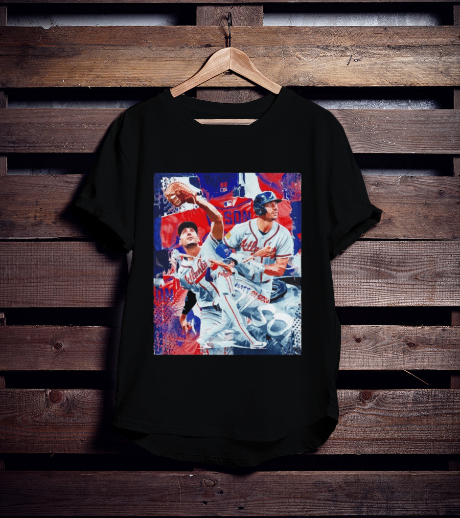 Matt Olson Atlanta Braves Baseball Action Collage T-Shirt