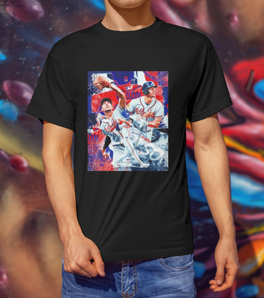 Matt Olson Atlanta Braves Baseball Action Collage T-Shirt