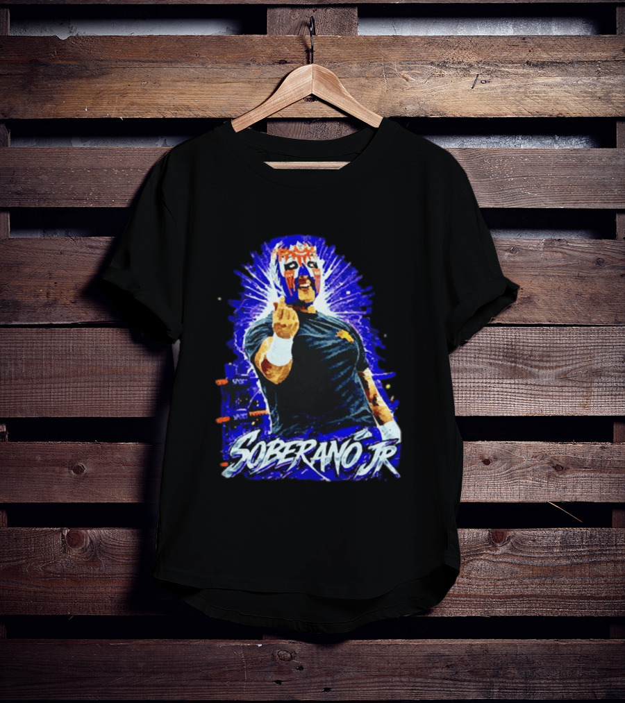 Soberano Jr Mexican Luchador Mask And Pose T-Shirt