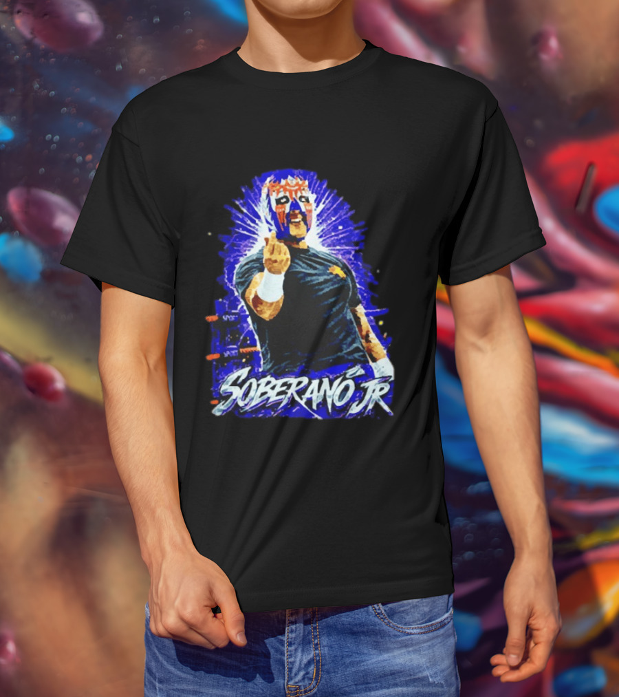 Soberano Jr Mexican Luchador Mask And Pose T-Shirt