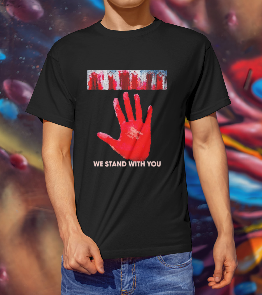 Red Dress Day We Stand With You Handprint T-Shirt