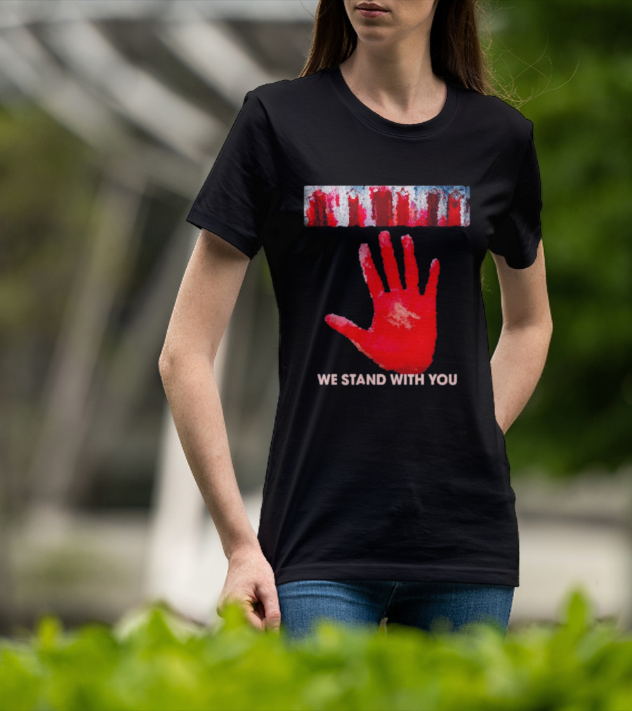 Red Dress Day We Stand With You Handprint T-Shirt