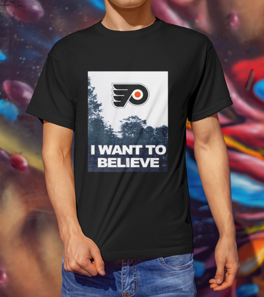 Philadelphia Flyers I Want To Believe UFO Hockey T-Shirt