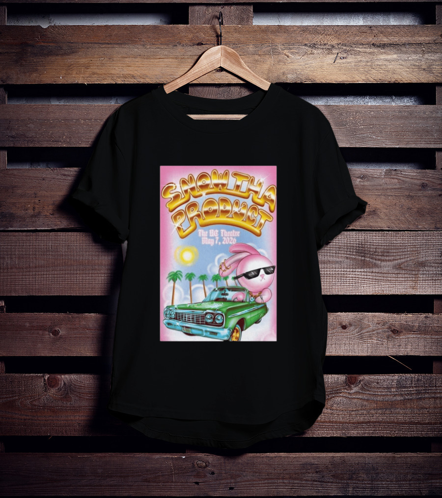 SNOW THA PRODUCT UC Theatre May 7 2026 Pink Bunny Sunglasses Lowrider Palms T-Shirt