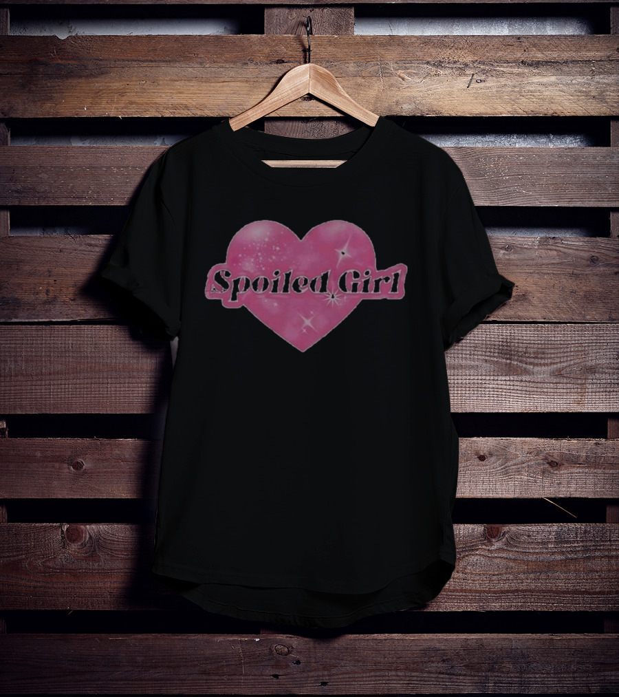 Spoiled Girl Heart Airbrush Pink Sparkle T-Shirt