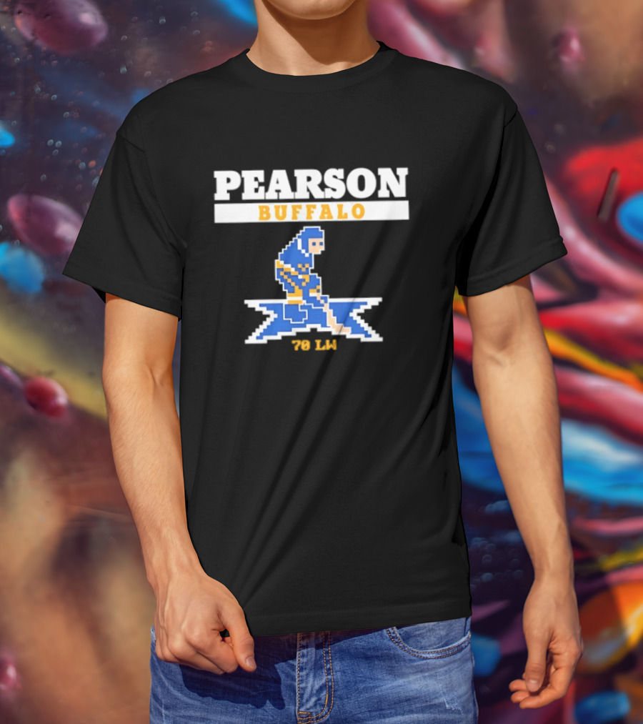 Pearson Buffalo Sabres 70 LW Hockey Pixel T-Shirt