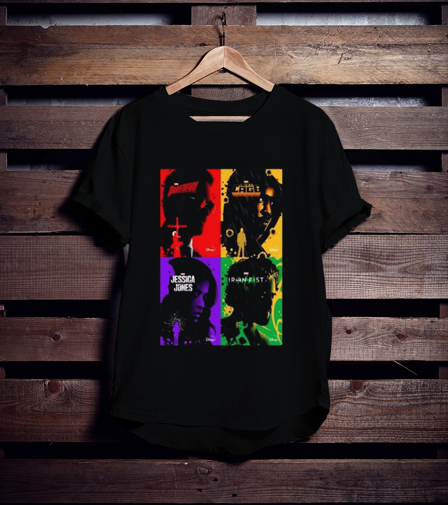 Marvel Daredevil Jessica Jones Luke Cage Iron Fist Heroes Disney T-Shirt
