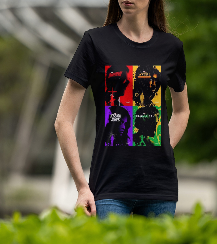 Marvel Daredevil Jessica Jones Luke Cage Iron Fist Heroes Disney T-Shirt