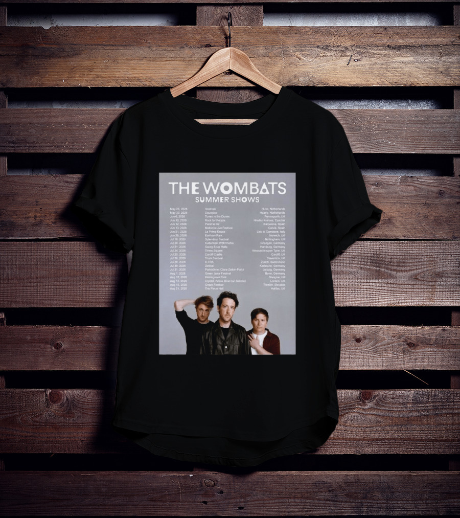The Wombats Summer Shows 2026 Tour Dates And Locations T-Shirt