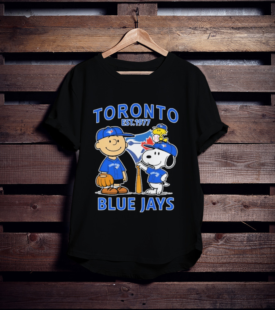Toronto Est 1977 Blue Jays Snoopy Charlie Brown Woodstock T-Shirt