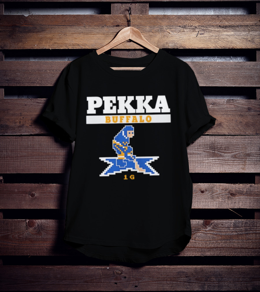 Pekka Buffalo Sabres 16 Hockey Pixelated Player T-Shirt