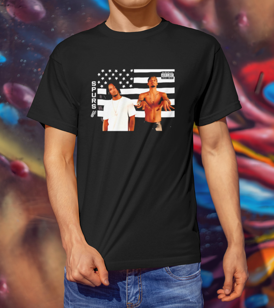 Spurs Wemby And Castle Stankonia American Flag T-Shirt