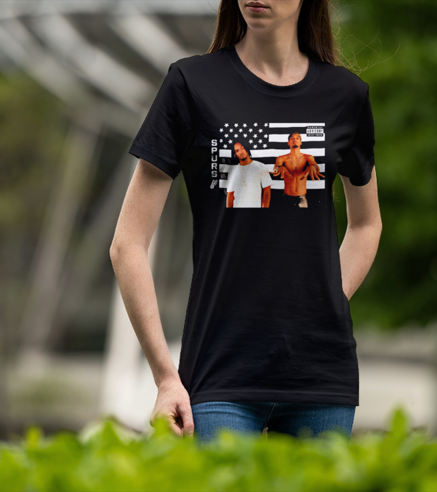 Spurs Wemby And Castle Stankonia American Flag T-Shirt