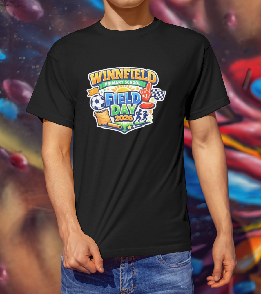 Winnfield Primary School Field Day 2026 Soccer Race Checkered Flags T-Shirt