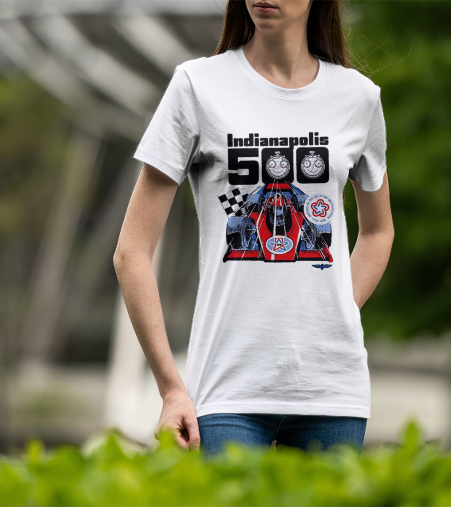 Indianapolis 500 1976 60th Anniversary Racing Car American Revolution Bicentennial T-Shirt