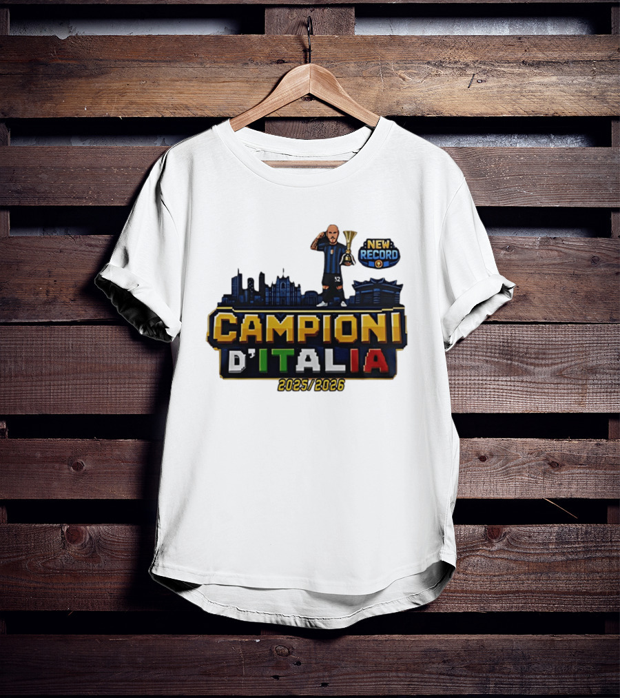 Campioni D'Italia 2025 2026 Inter Milan New Record City Skyline T-Shirt