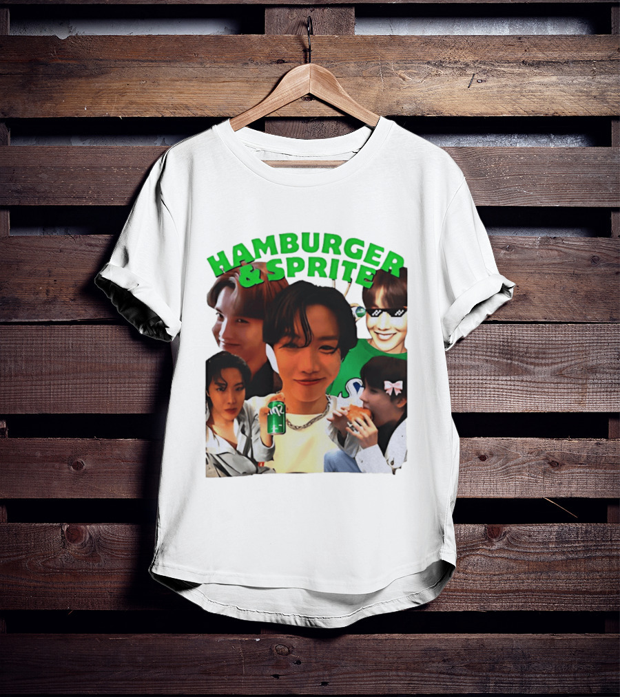 J Hope BTS Hamburger & Sprite Collage T-Shirt