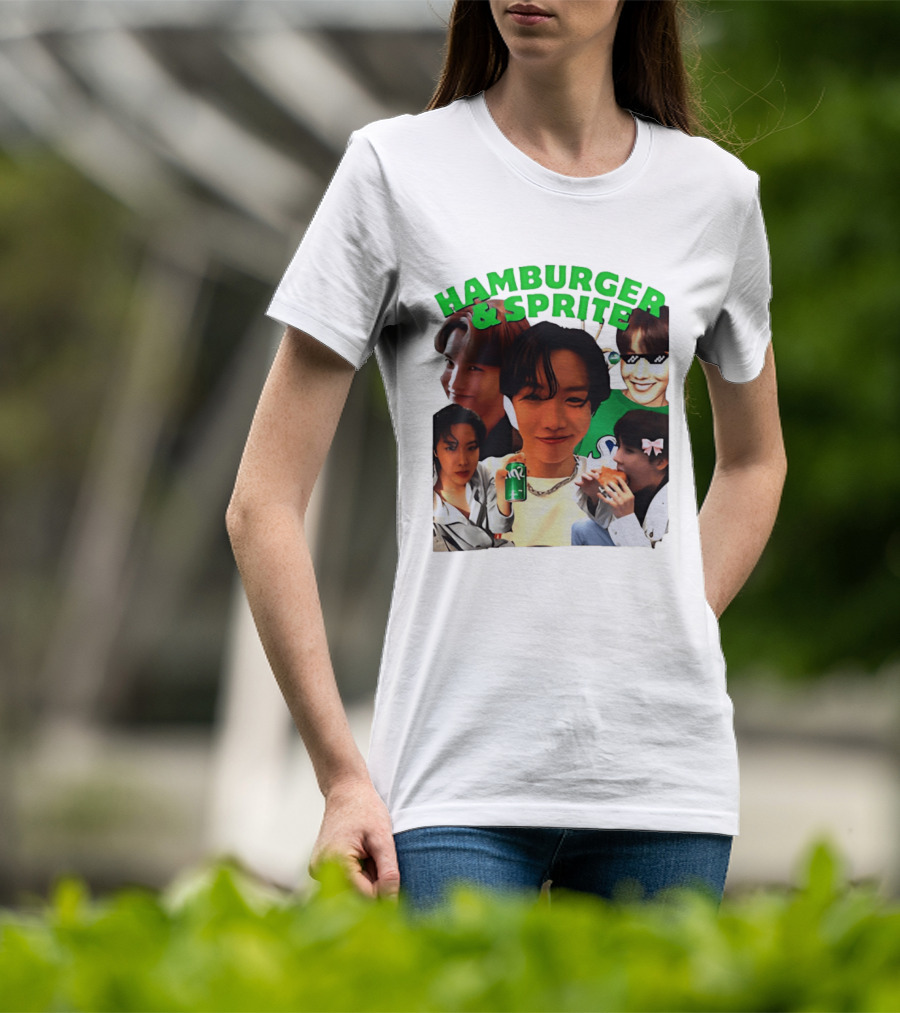 J Hope BTS Hamburger & Sprite Collage T-Shirt