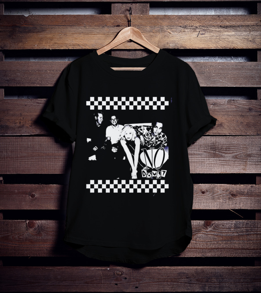 No Doubt Band Gwen Stefani Tony Kanal Eric Stefani Checkered T-Shirt