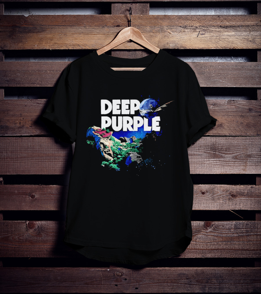 Deep Purple Colorful Splatters And Paint Brush Strokes T-Shirt