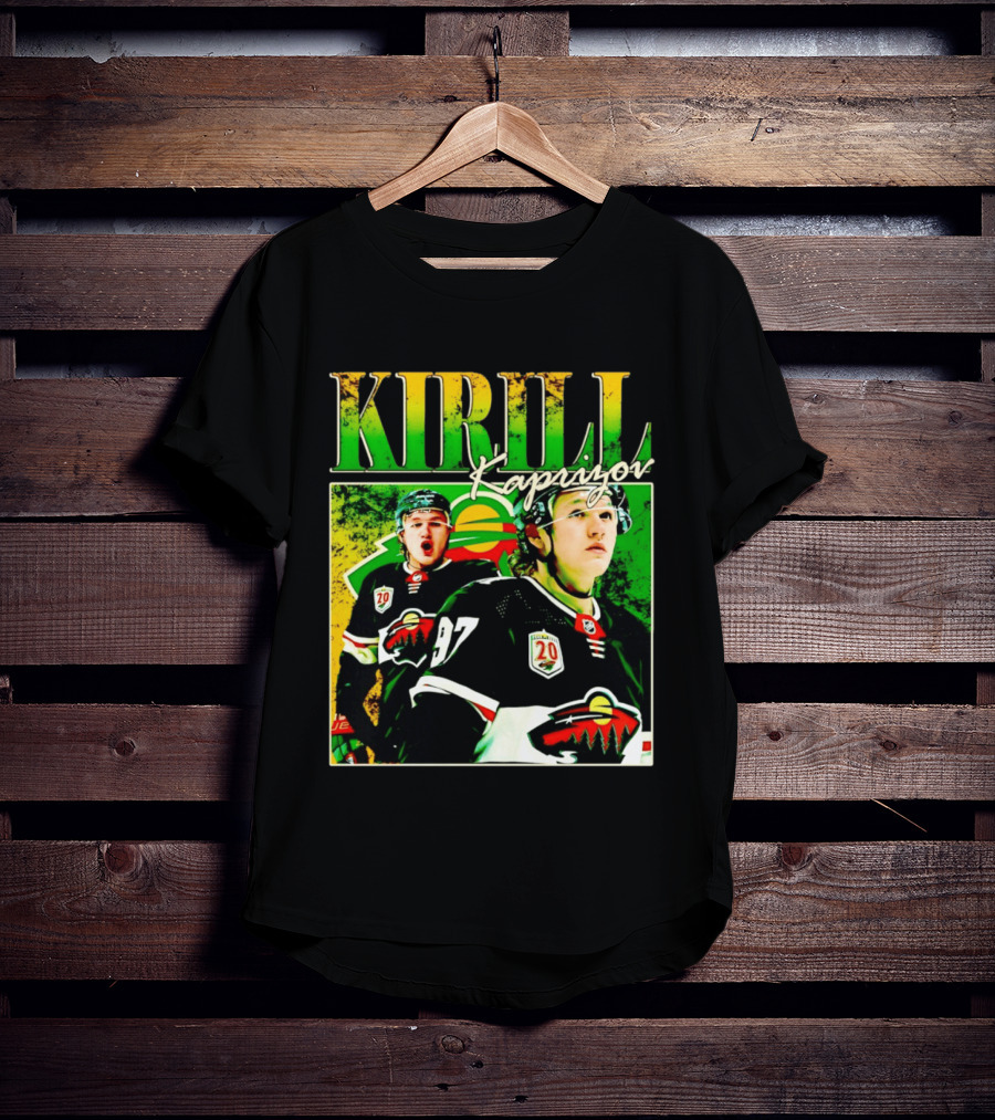 Kirill Kaprizov Minnesota Wild NHL Hockey Player With 20th Anniversary T-Shirt