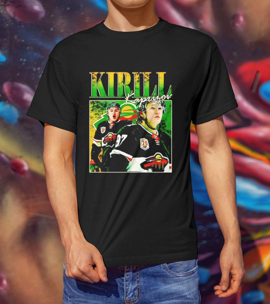 Kirill Kaprizov Minnesota Wild NHL Hockey Player With 20th Anniversary T-Shirt
