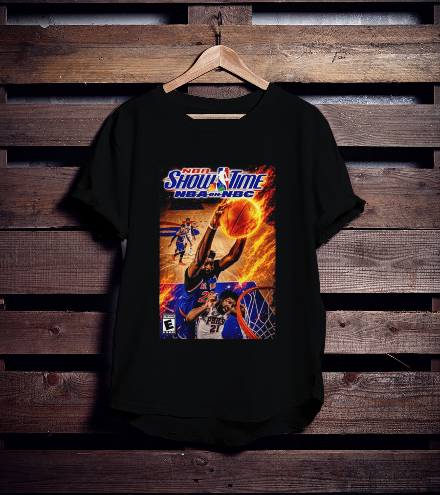 NBA Showtime Dunking Mitchell Robinson On Joel Embiid NBA On NBC T-Shirt