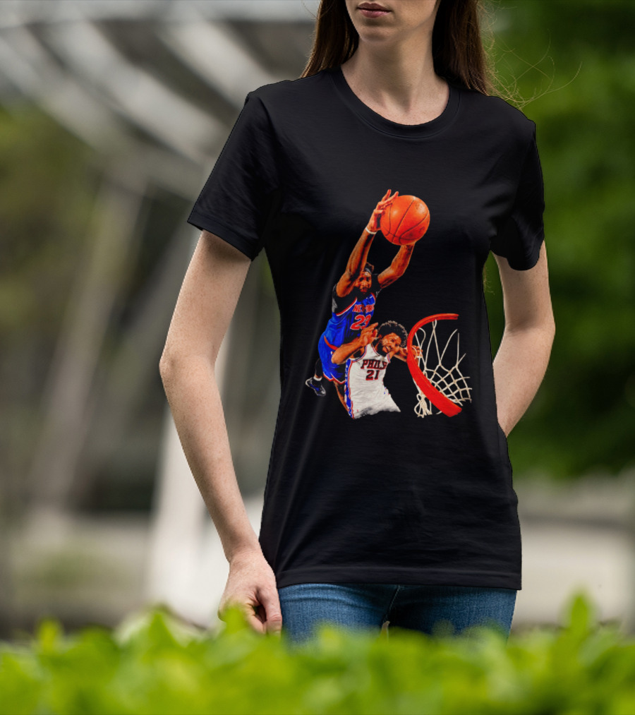 New York Knicks Mitchell Robinson Dunking On Philadelphia 2026 T-Shirt