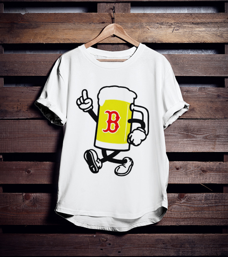 2026 Red Sox Beer With Walking Foam And Red B T-Shirt
