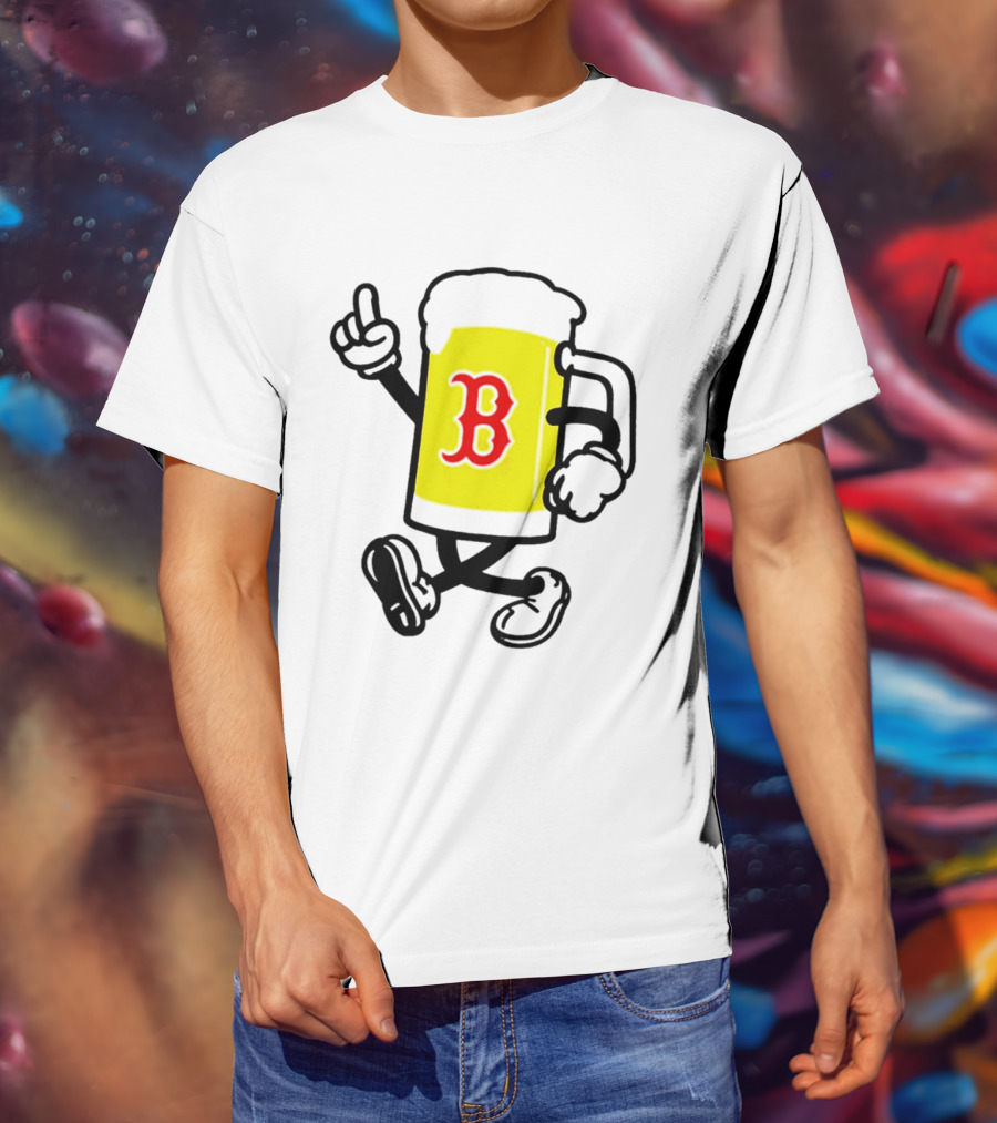 2026 Red Sox Beer With Walking Foam And Red B T-Shirt