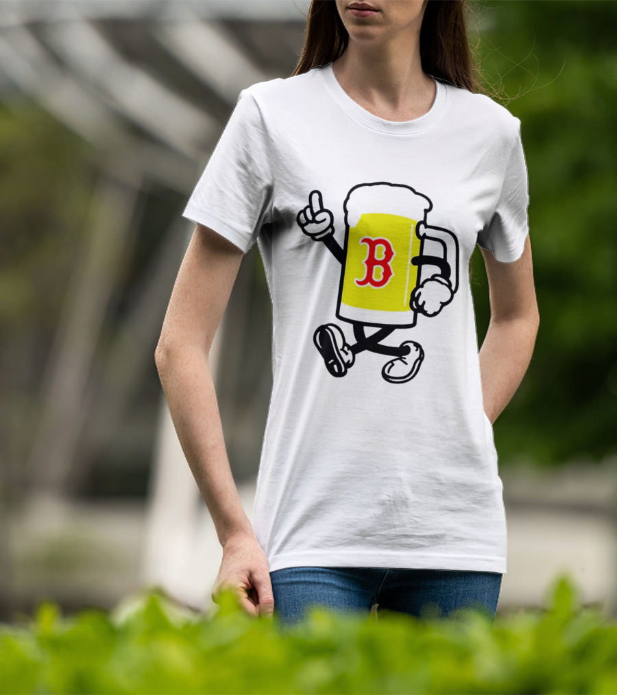 2026 Red Sox Beer With Walking Foam And Red B T-Shirt