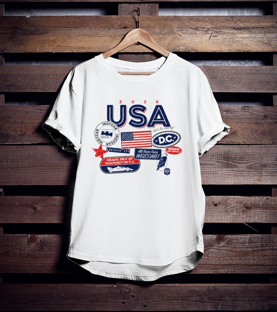 USA 2026 Indycar DC Let's Go Racing Freedom 250 Grand Prix T-Shirt