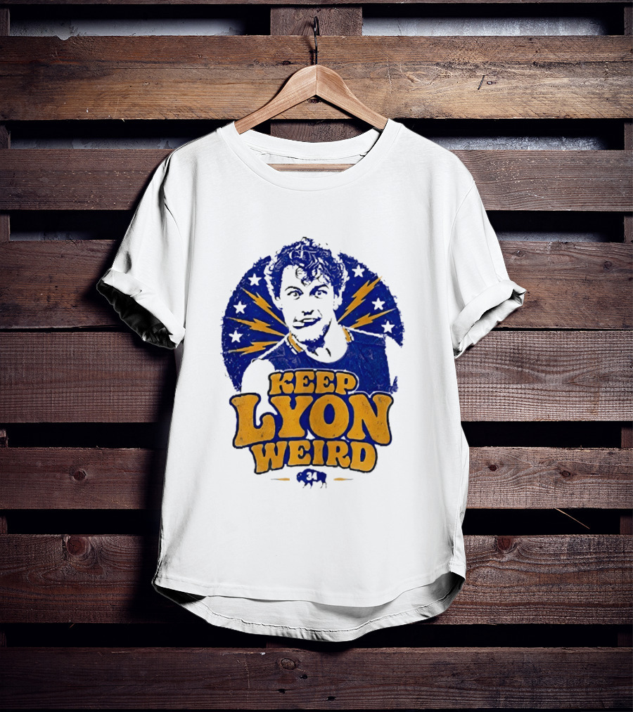 Keep Lyon Weird Hockey Player 34 Buffalo Sabres Lightning Stars T-Shirt